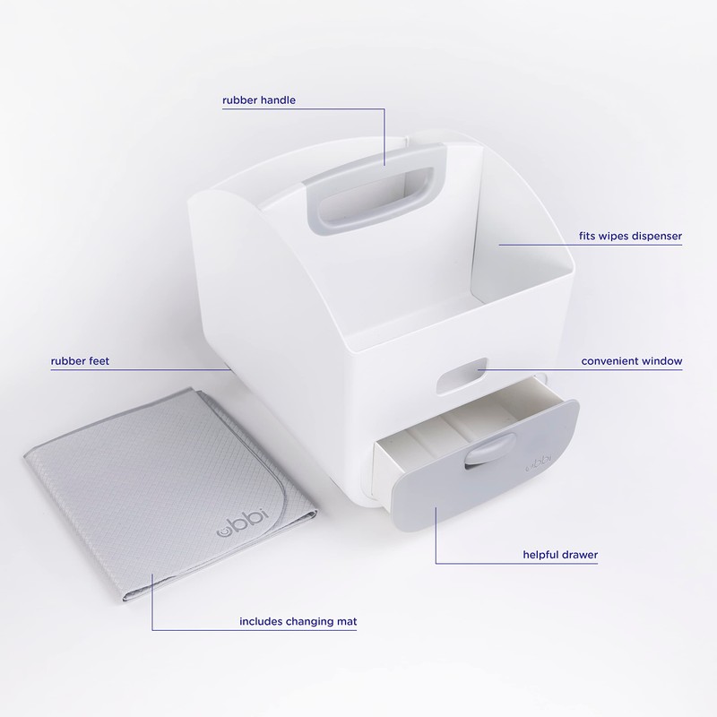 Ubbi Portable Diaper Changing Station Diaper Storage Caddy Organizer with