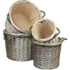 Red Hamper Small Antique Wash Round Rope Handled Log Basket,