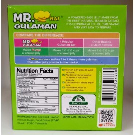 Mr. Hat Gulaman  Unflavored Jelly Powder, 1 Box of GREEN (10 Sachets x 25g)