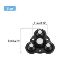 uxcell Self Adhesive Caster Wheels, Plastic 0.47 x 1.22Inch 360° Swivel Universal Wheel Mini Caster Wheels Rotation Sticky Pulley for Kitchen Cabinet Table(4 Pcs, Black)
