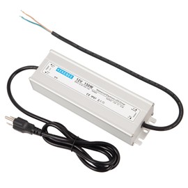 KEKEBEE LED Driver 12V150W Waterproof IP67 Power Transformer AC90-120V to DC 12V12.5A Low Voltage Switching Power Supply with 3-pin US Plug for Indoor and Outdoor LED Light Strips and 12V DC Devices