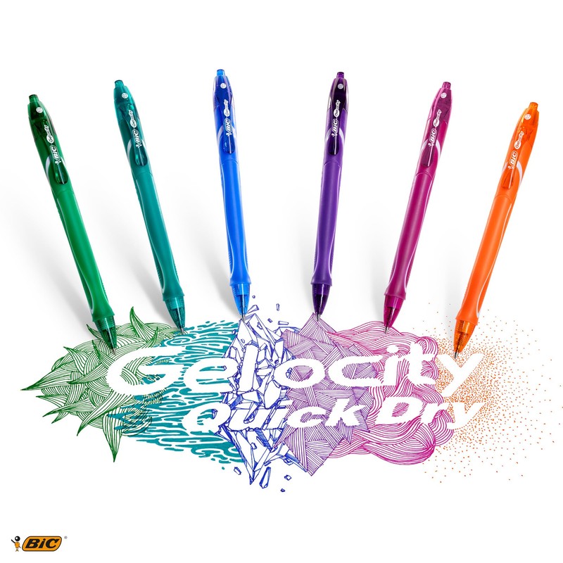 Bic Gel-ocity Quick Dry Gel Pens - Pack of 13