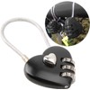 Black Heart Shape Code Lock Compact Mini Size with 3