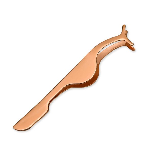 False Eyelashes Applicator Tool - FEITA Professional Falses Eyelash Extension Stainless Steel Clip Remover Tweezer for Lashes Application and Removal - Rose Gold - 1Pc