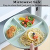 sukevitor Pack of 4 Divided Plates, Reusable Compartment Plates Three