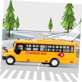 Toyvian School Bus Toy School Bus for Children Pull Back and Cars Driving Yellow School Bus Toy Truck Toy School Bus Pull Back Bus Toy Accessories Campus ABS Car Pull Back