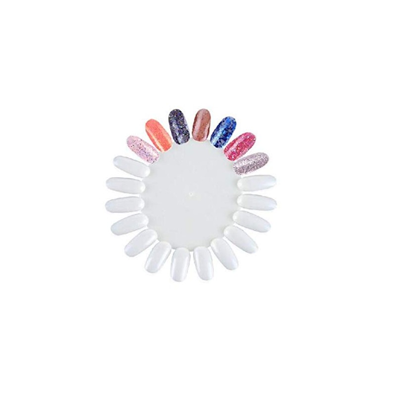 DNHCLL 10PCS White Acrylic Wheel False Nail Art Tips Practice