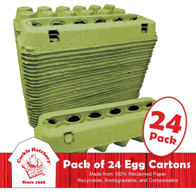 Cackle Hatchery Vented Paper Pulp Egg Cartons - Green (24