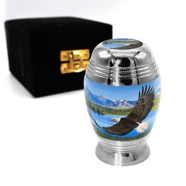 Bald Eagle Cremation Urns for Human Ashes Adult for Funeral, Burial, Columbarium or Home, Cremation Urns for Human Ashes Adult 200 Cubic Inches (Majestic Bald Eagle, Small / Keepsake)