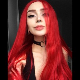 Red Lace Front Glueless Wigs for Women Bright Red Straight Realistic Wigs Pre Plucked High Fiber Lace Feont Wig Long Real Hair Wig Cosplay Drag Queen Daily Hair 24Inch