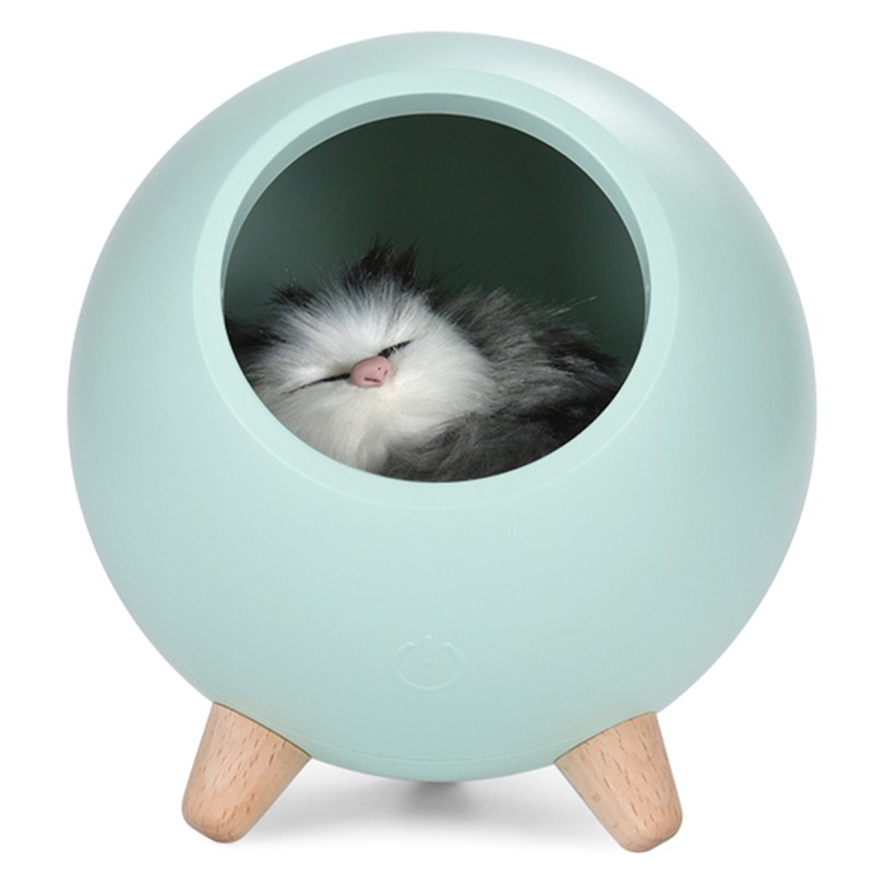 Mini Cute Kitten House Desktop LED Night Light Lamp Stepless