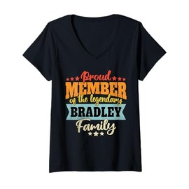 Womens Bradley Last Name Bradley Family Bradley V-Neck T-Shirt