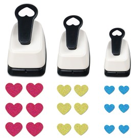 Heart Punch Heart Hole Puncher Heart Paper Punches Heart Shape Crafts Punch Scrapbooking Punch-1 inch, 5/8 inch, 3/8 inch Heart Cutter Paper