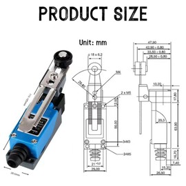 Limit Switch, Adjustable Limit Switch, 2 Pieces ME-8108 Limit Switch, Momentary Limit Switch, Waterproof Limit Switch, Self-Resetting Toggle Switch, for Electric Control Switch, Blue