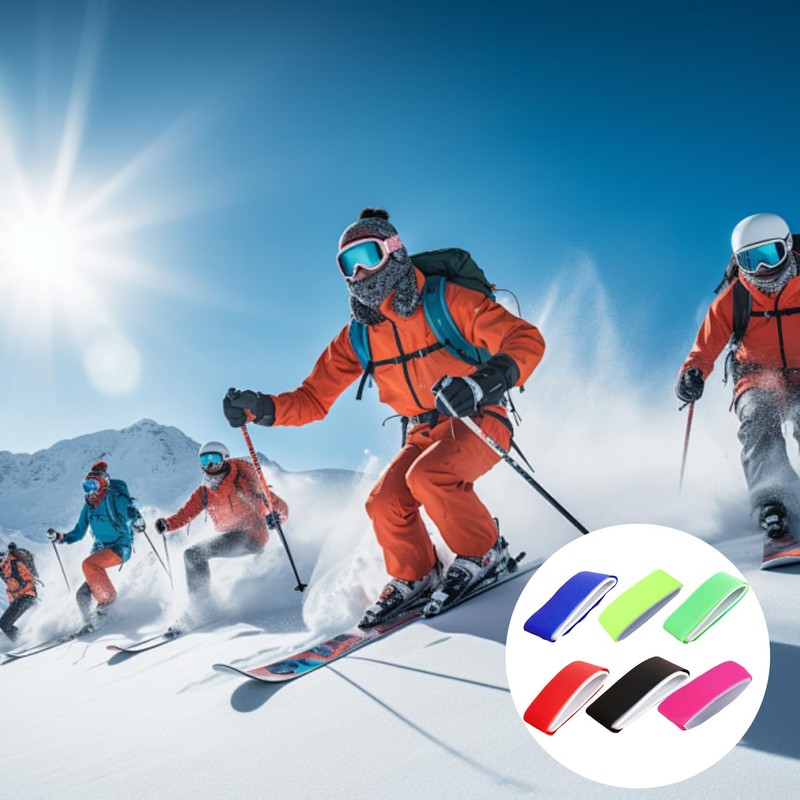 HAICN 6Pieces Ski Straps Fasteners Multicolour Adjustable Ski Wraps Straps