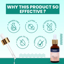 SWOSH 2% Salicylic Acid Serum 30 Ml With Glycerin, And Aloe Vera Extract - For All Skin Types (Men & Women)