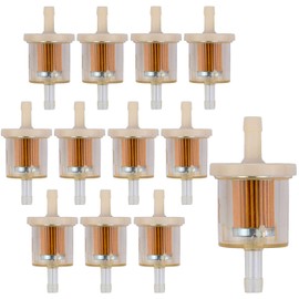 12 Stück Kraftstofffilter, Benzinfilter 8mm, Wiederverwendbar Universal Benzin Flüssigkeitsfilter, Fuel Filter für Motorrad, Auto, Rasenmäher, Roller Mofa, PKW, Diesel Moped (Transparent)