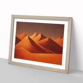 Desert Sand Dunes Vol.1 H1022 Framed Print for Living Room Bedroom Home Office Décor, Wall Art Picture Ready to Hang, Oak A4 Frame (34 x 25 cm)