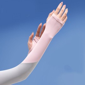 Premium UV Protection Arm Sleeves (Set of 3) - Open Finger, Golf, Cooling Sleeves for Women 03. Open Finger Arm Sleeve Black