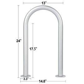 HomiShare Aluminum Dock Handrail, 24" x 13" Dock Boarding Handrail, Dock & Boat Aluminum Safety Grab Bar, 36in Swimming Pool Handrail & Hot Tub Handrail, Silver