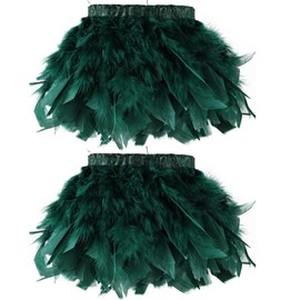 whitefeather Black Green Turkey Feathers Trim Fringe 4Yard 4-6inch for Party Clothing DIY Sewing Craft Wedding Dress Decoration Natural Fluffy Turkey Feather Trim