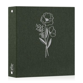 Lanpn 3 Ring Binder Scrapbook Photo Album with 8.5x11 Plastic Sleeves Green