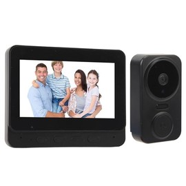 Pomya de Intercomunicación de Vídeo, Timbre de Vídeo 4,3 Pulgadas con Cámara y Monitor, Timbre de Intercomunicación Visual Inalámbrico WiFi 2,4GHz con