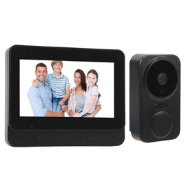 Pomya de Intercomunicación de Vídeo, Timbre de Vídeo 4,3 Pulgadas con Cámara y Monitor, Timbre de Intercomunicación Visual Inalámbrico WiFi 2,4GHz con