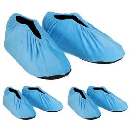 PATIKIL Shoe Covers, 3 Pairs Reusable Non Slip Shoe Protector Covers Washable Soft Shoe Cover for Household Office, Blue