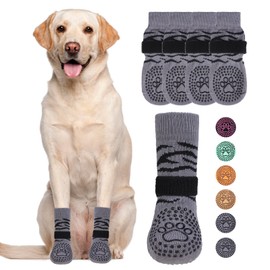 KOOLTAIL Dog Socks for Hot/Cold Pavement to Prevent Licking Paws,Dog Boots&Paw Protector for Hardwood Floors Anti Slip,Traction Control No Twist Grip Booties for Small Medium Large Senior Dogs M