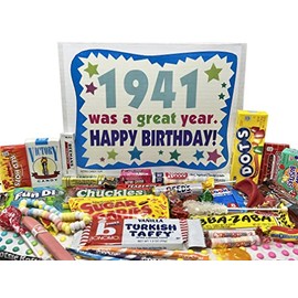 RETRO CANDY YUM ~ 1941 84th Birthday Gift Box of Nostalgic Retro Candy Mix from Childhood for 84 Year Old Man or Woman Born in 1941