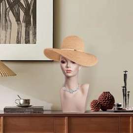 JINGFA High-Quality PVC Female Mannequin Head for Makeup, Glasses, Headphones, and Headbands - Ideal for Salon Display, Home Decor, Parties, and Shopping Malls