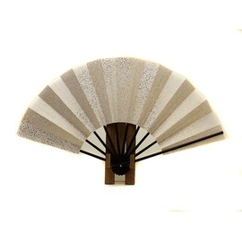 Kyoto Fan, Decorative Fan, Fujin & Raijin, 9 Inches, Made in Japan, Kyoto Double-Sided Fan Holder Included, Boxed, Artisanal, Handmade Japanese Pattern, gold