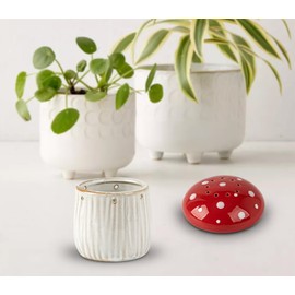 Mushroom Baking Soda Holder For Fridge Deodorizer Ceramic Baking Soda Fridge Holder Odor Absorber Container Smell Remover Cute Fridge Deodorizer Refrigerator Odor Eliminator(No Soda)