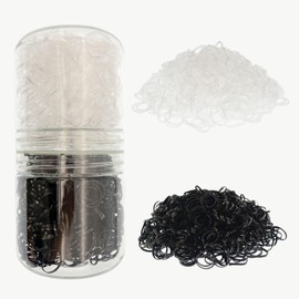 1500 Pcs Mini Hair Rubber Bands, Black & Clear Rubber Hair Bands for Women and Girls Hair Braids, Non-slip Hair Elastic Hair Ties