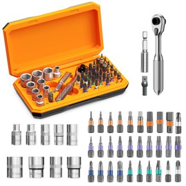 ORIA Ratchet Screwdriver Set, 42 in 1 Ratchet Screwdriver Socket, Magnetic Repair Tool Kit with 30 Bits, Extension Rod, 72-Tooth Torque Wrench, for Home Appliances, DIY Projects, Cars, Bicycles