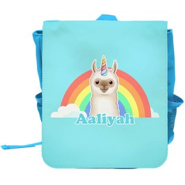 Children's Backpack with Name Aaliyah and Llama Unicorn Motif for Girls | Backpack | Backpack, lightblue, Unit size, Ursula