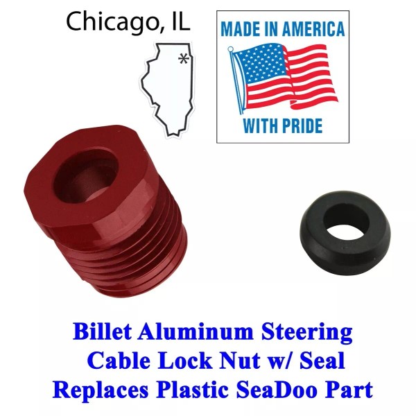 SeaDoo Billet Steering Cable Lock Nut w/ Seal GTX RXP