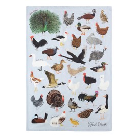 The Unemployed Philosophers Guild Fowl Towel - 100% Cotton Bird Themed Novelty Kitchen Dish Towel Featuring Ducks, Chickens, Swans, and More, 18" x 25.5"