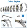 Tnisesm 16Pcs 8 Sizes T-Bolt Hose Clamps, 304 Stainless Steel