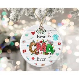 Best Certified Medical Assistant Ever Christmas Ornament, Gift for Nurse Practitioner, World's Best Nurse Practitioner, Best Nurse Practitioner Ever, Best Nurse CMA Ever Gift Printed on Both Sides