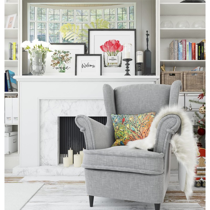 Unibedding Set of 4 Throw Pillow Covers Cases, Cotton Linen