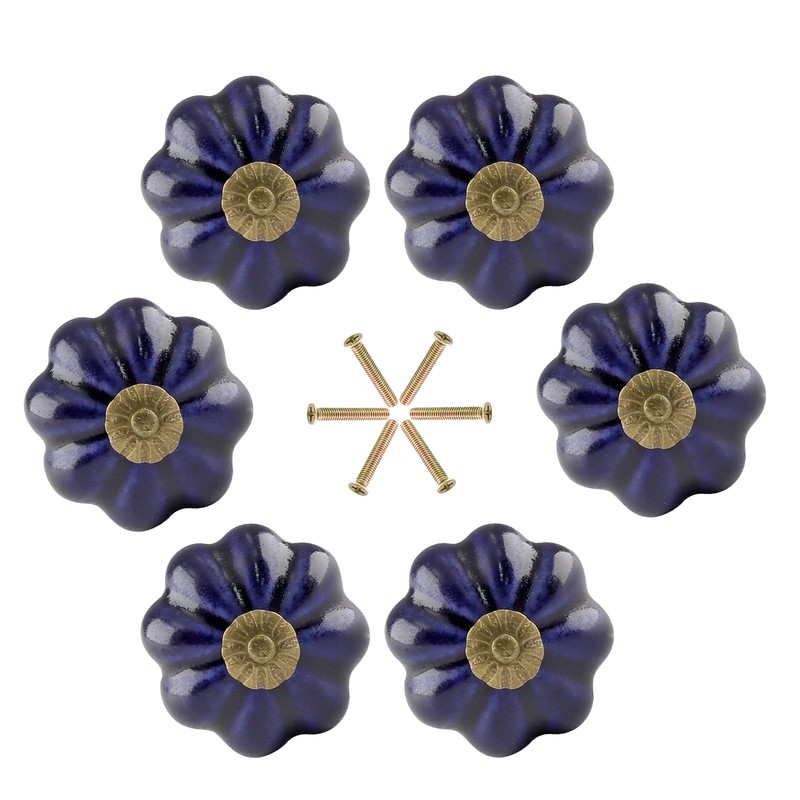 Jiozermi 10 Pack Pumpkin Drawer Knobs, Ceramic Cabinet Door Knobs