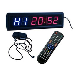 BESTLED Interval Timer Stopwatch Wall Clock w/IR Remote Control(14"x4"x1.5")