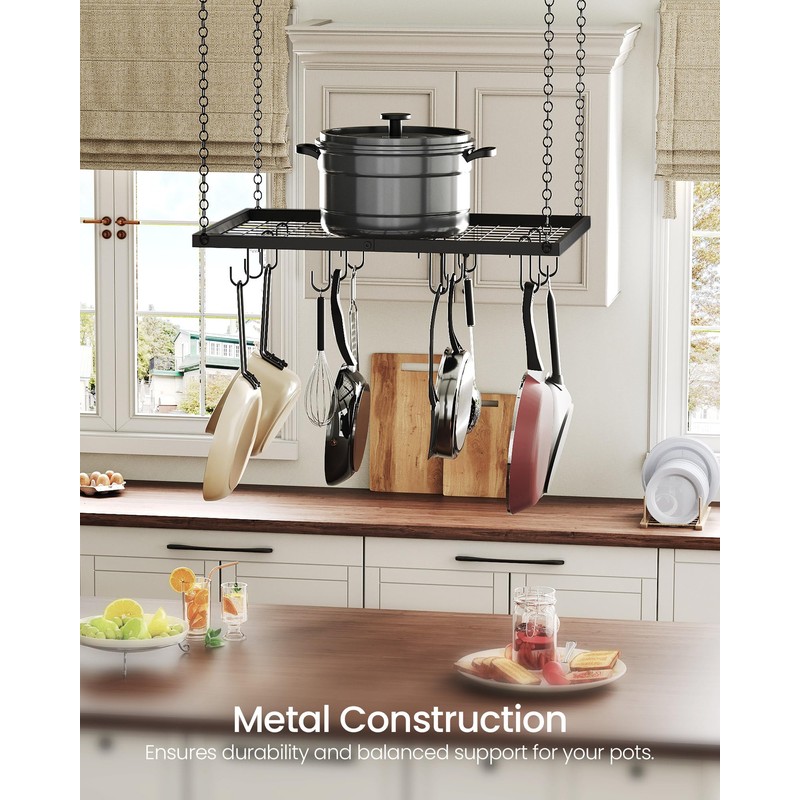CHOEZON Hanging Pot Rack, Ceiling Mounted Pot Hanger for Kitchen,