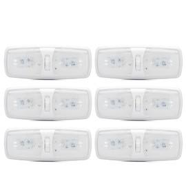 Lumitronics RV LED Interior Lights - Soft & Cozy Warm Ceiling Fixture With 3-Way Switch - 12 Volt for Camper Lighting (6-Pack)