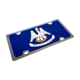 Unbranded Louisiana State Flag Stainless Steel License Plate Tag
