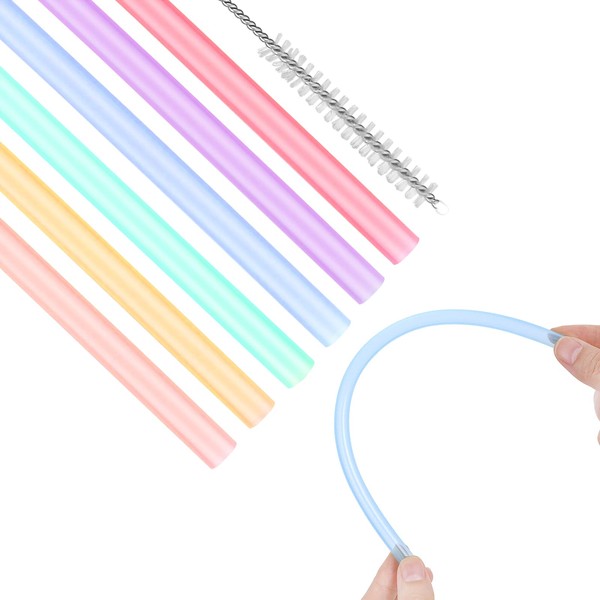 6 Stück Silikon Strohhalme 6 mm Wiederverwendbare Transparente Trinkhalme BPA