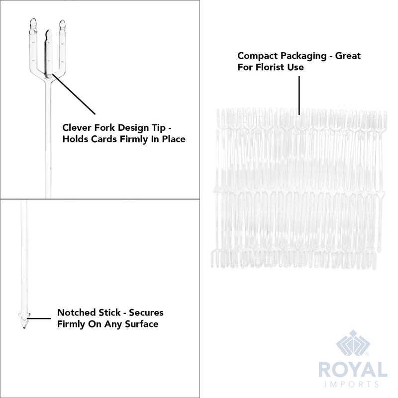 Royal Imports 9" Cardette Floral Pick Card Holder 50pcs