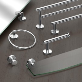 Gatco 5552 Sky Towel Ring | Modern Hand Towel Holder for Bathroom | Stylish Decorative Hardware, Heavy Duty Metal, EZ Ancor Mounting | Chrome